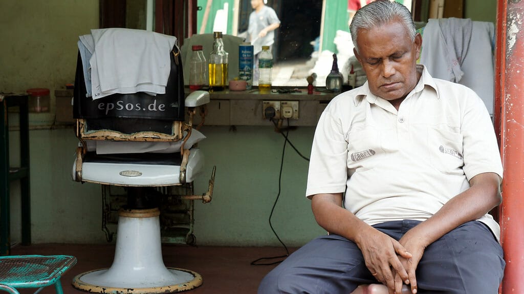 Man taking a siesta