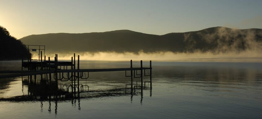 Calm water and dock